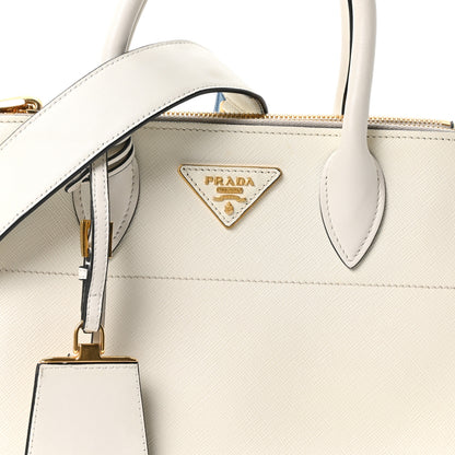 Prada Saffiano City Calfskin Greche Paradigme Bag White 7 of 9