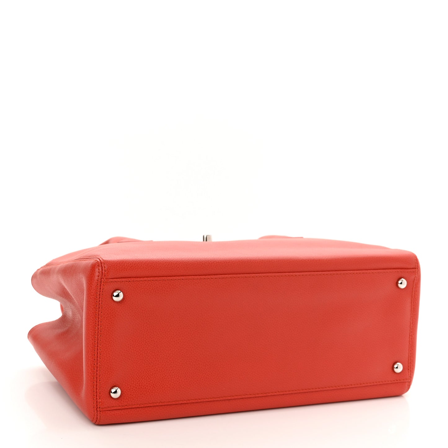 Calfskin Small Cerf Executive Shopper Tote Orange