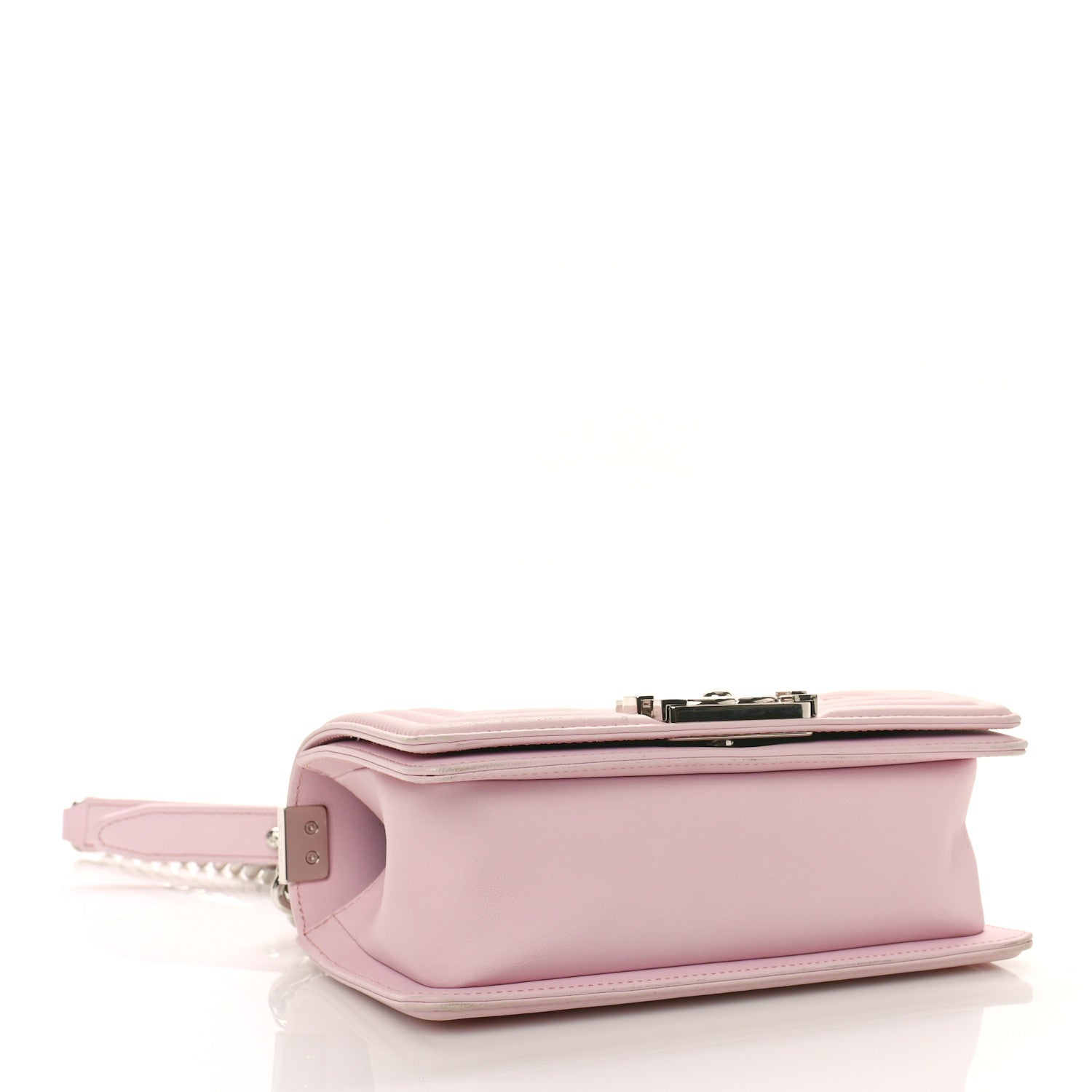 Chanel Lambskin Iridescent PVC Chevron Quilted Small Boy Flap Light Pink Silver 4 of 9