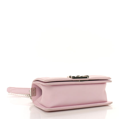Chanel Lambskin Iridescent PVC Chevron Quilted Small Boy Flap Light Pink Silver 4 of 9