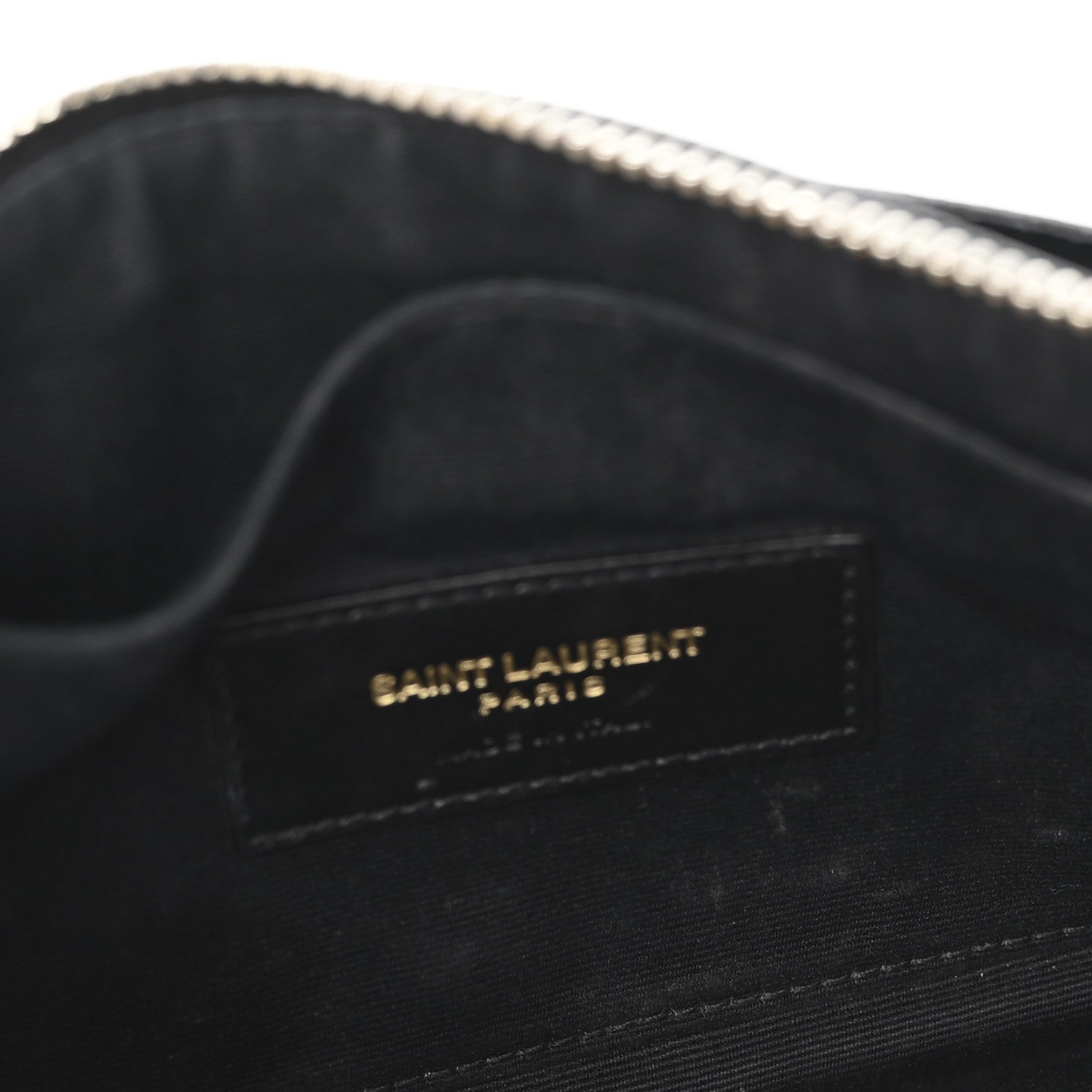 Saint Laurent Grain De Poudre Chevron Monogram Large Bill Pouch Black 5 of 10