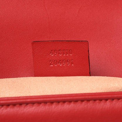 Gucci Calfskin Matelasse Small GG Marmont Top Handle Shoulder Bag Hibiscus Red 7 of 7