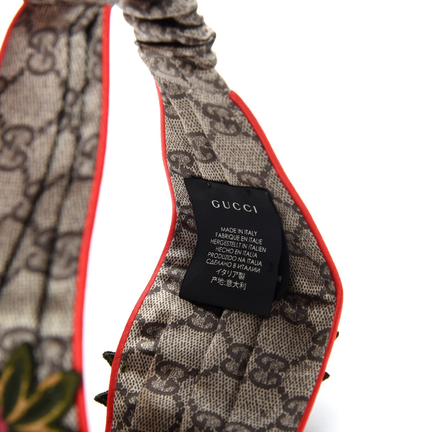 Gucci Silk Monogram Snake Heart Embroidered Headband 5 of 5