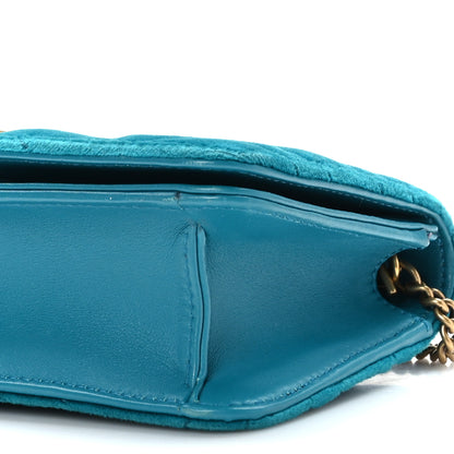Gucci Velvet Matelasse GG Marmont Mini Bag Pavone Cyan 8 of 9