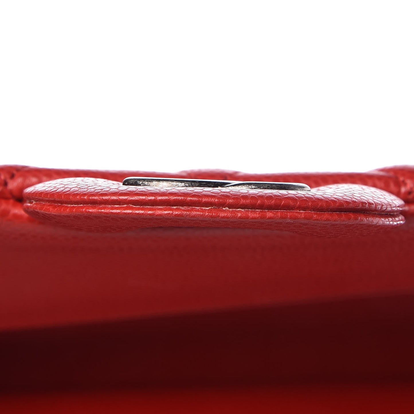 Caviar Quilted Jumbo Double Flap Dark Red