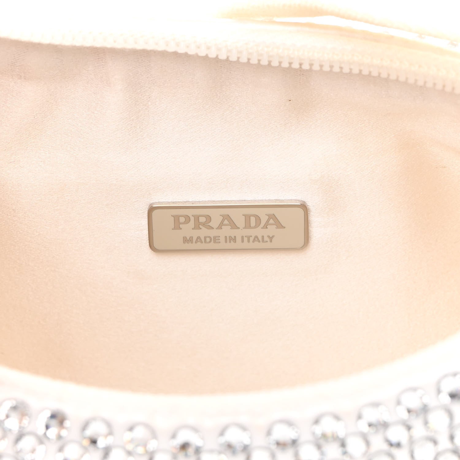 Prada Satin Crystal Mini Re-Edition 2000 Bag White 6 of 11
