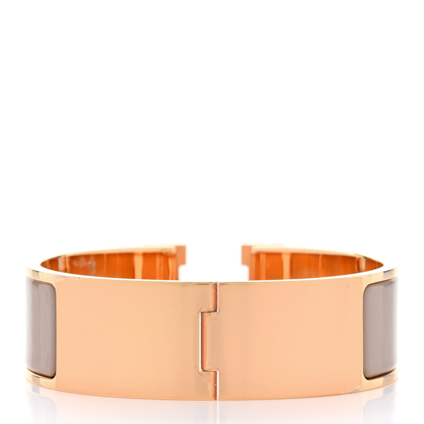Enamel Wide Clic Clac H Bracelet GM Marron Glace