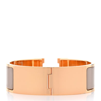 Hermes Enamel Wide Clic Clac H Bracelet GM Marron Glace 3 of 6