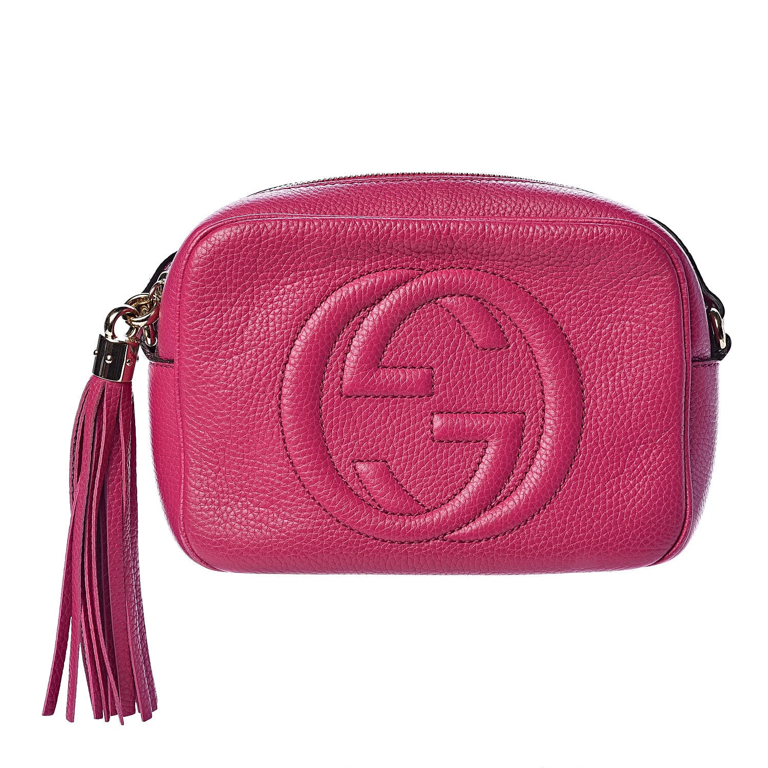 Gucci Pebbled Calfskin Small Soho Disco Bag Bright Bougainvillea 1 of 11