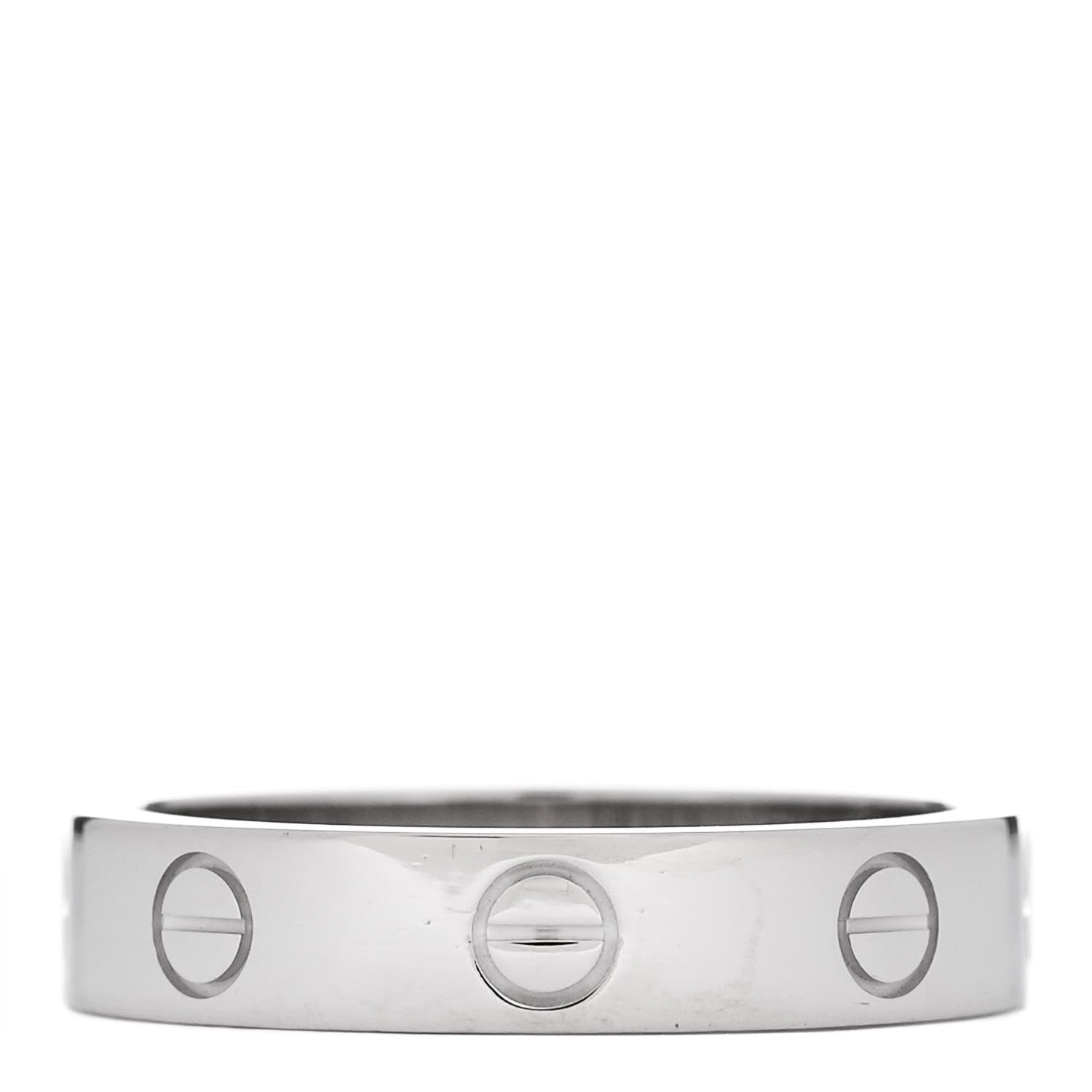 Cartier 18K White Gold Diamond 4mm LOVE Wedding Band Ring 52 6 3 of 4