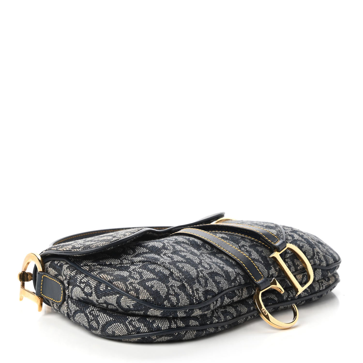 Christian Dior Monogram Double Saddle Bag Navy Blue 4 of 11