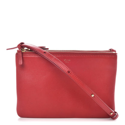 Celine Lambskin Small Trio Crossbody Bag Red 1 of 15