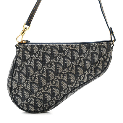 Christian Dior Monogram Mini Saddle Pochette Navy 8 of 10