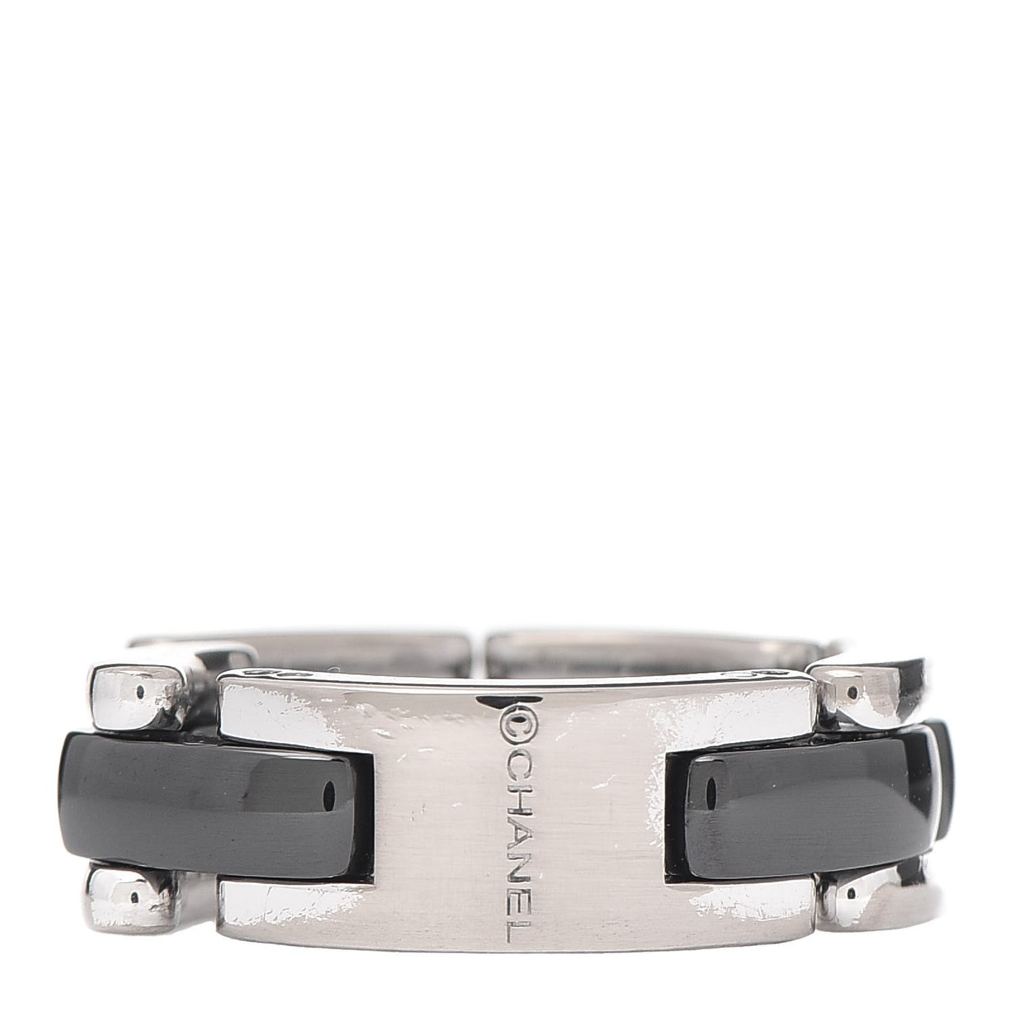 18K White Gold Black Ceramic Medium Ultra Ring 51 5.75