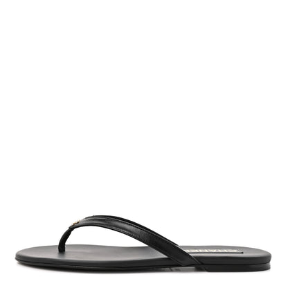 Chanel Shiny Lambskin Crystal CC Thong Sandals 39.5 Black 1 of 10