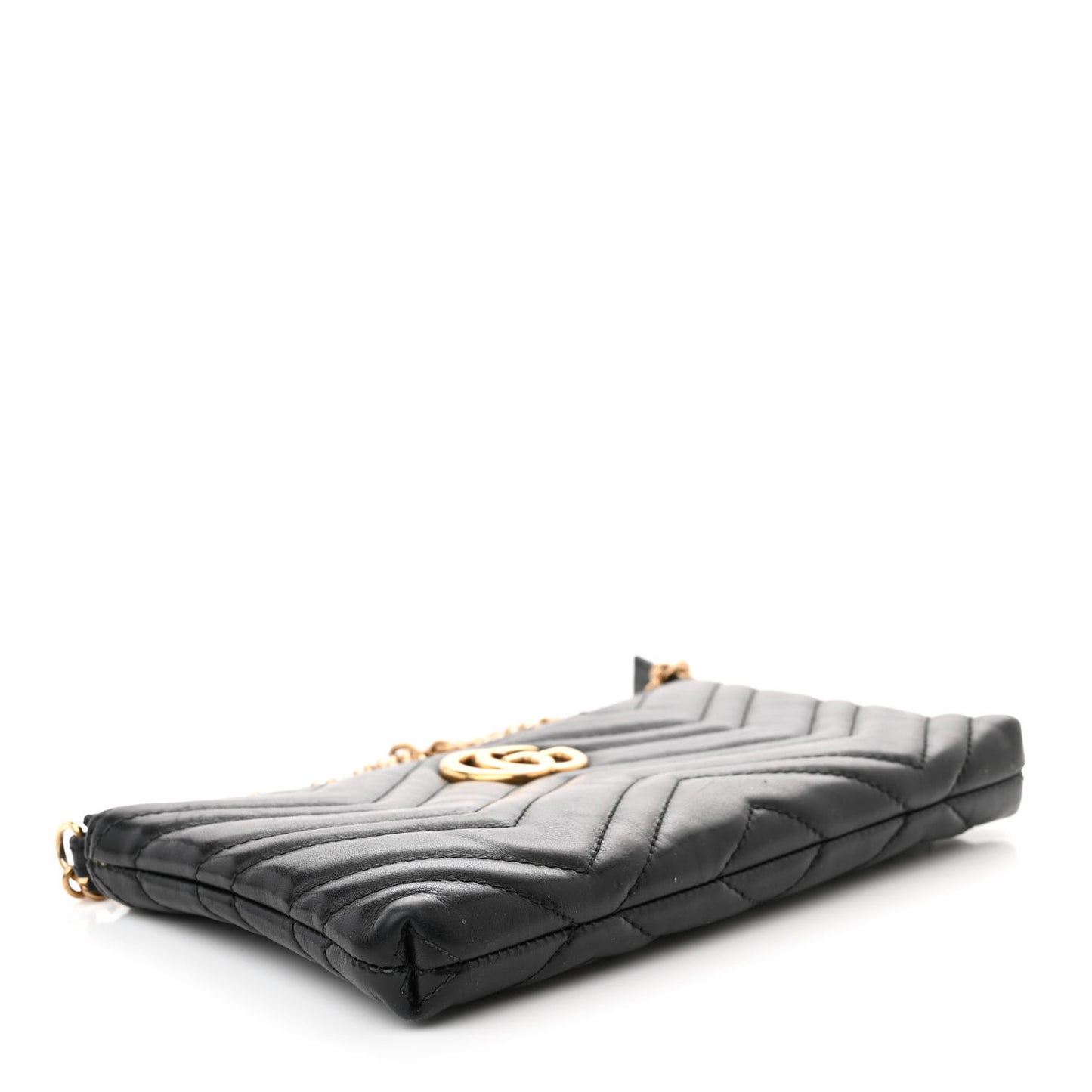 Calfskin Matelasse Mini GG Marmont Chain Bag Black