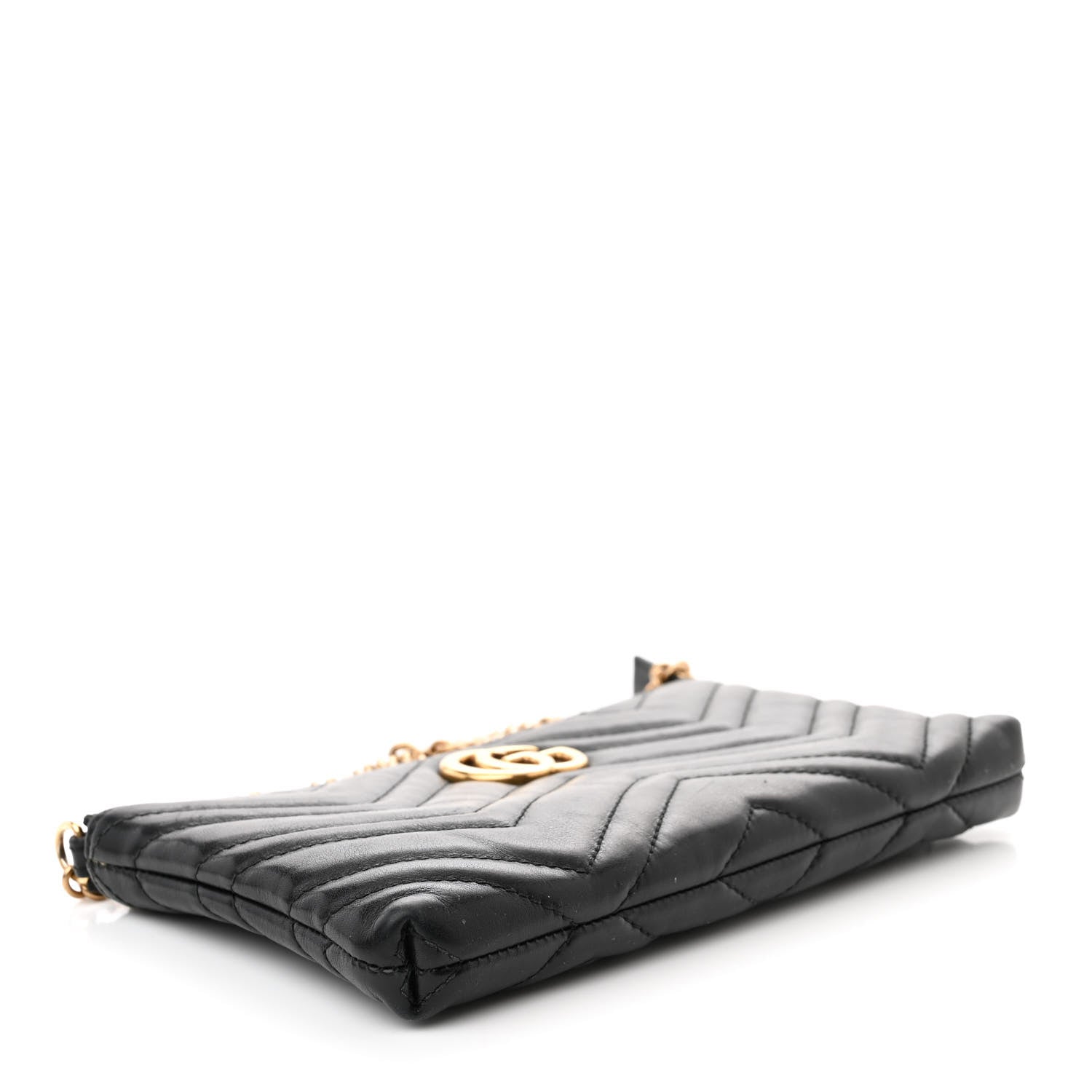 Gucci Calfskin Matelasse Mini GG Marmont Chain Bag Black 4 of 13