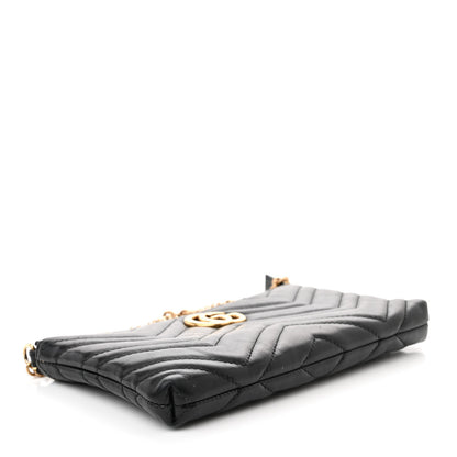 Gucci Calfskin Matelasse Mini GG Marmont Chain Bag Black 4 of 13