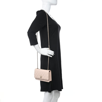 Chanel Lambskin Quilted Trendy CC Wallet On Chain WOC Light Beige 2 of 11