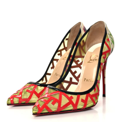 Christian Louboutin Patent Mosaique Rete Tititata 100 Pumps 38.5 Multicolor 3 of 8