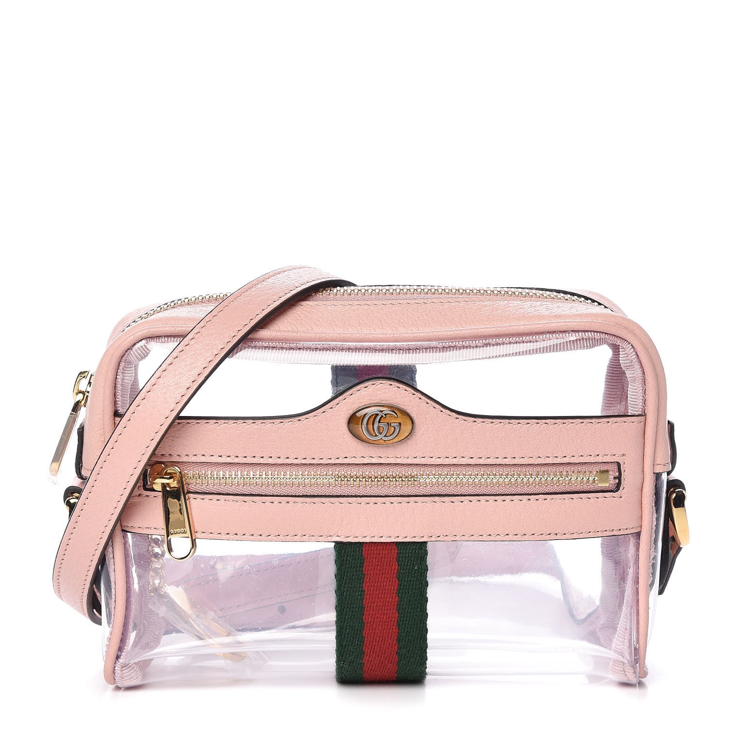 Gucci Vinyl Web Mini Ophidia Transparent Shoulder Bag Perfect Pink 1 of 10