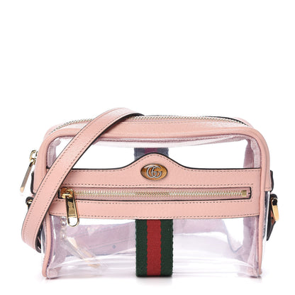 Gucci Vinyl Web Mini Ophidia Transparent Shoulder Bag Perfect Pink 1 of 10