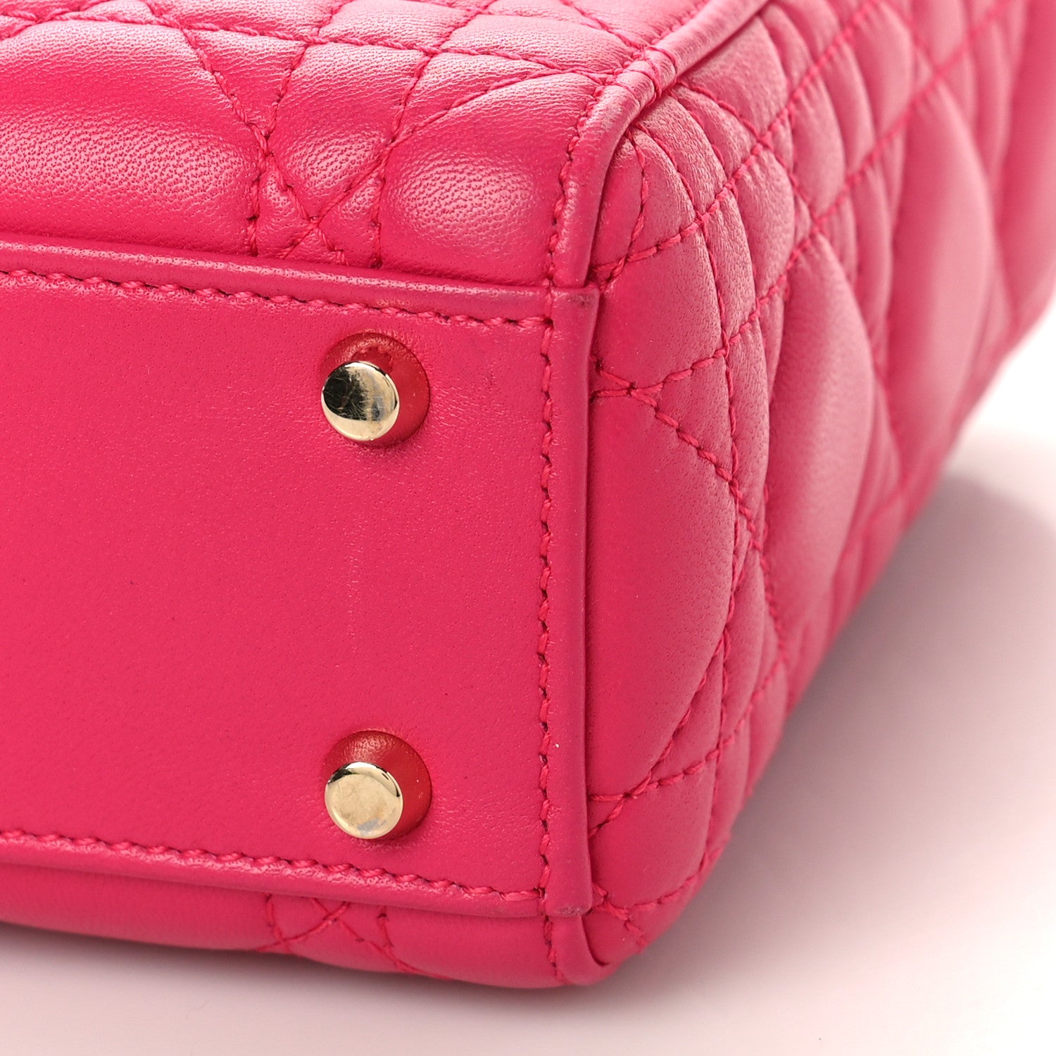Christian Dior Lambskin Cannage Mini Lady Dior Fuchsia 8 of 8