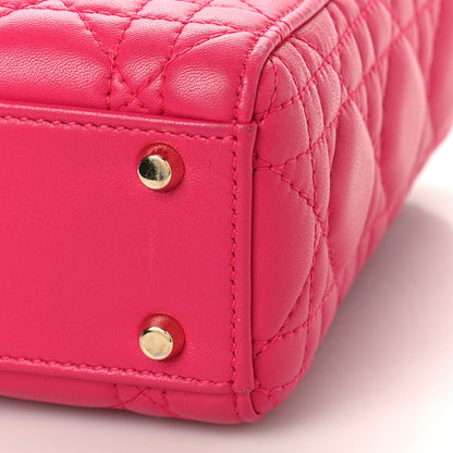 Christian Dior Lambskin Cannage Mini Lady Dior Fuchsia 8 of 8
