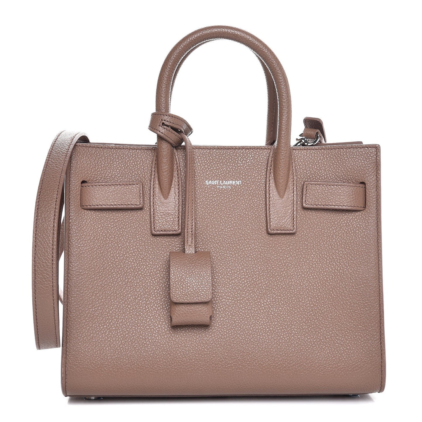 Grained Calfskin Nano Sac De Jour Taupe