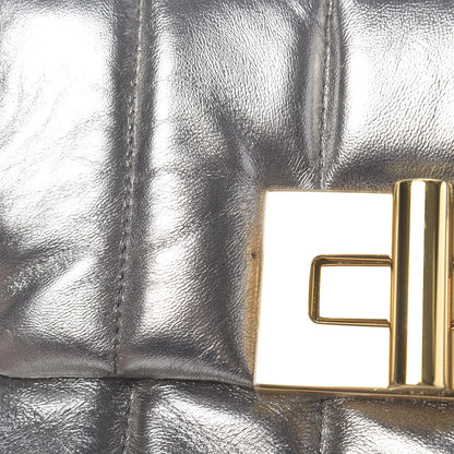 Tom Ford Metallic Soft Lambskin Quilted Small Natalia Chain Shoulder Bag Silver 10 of 11