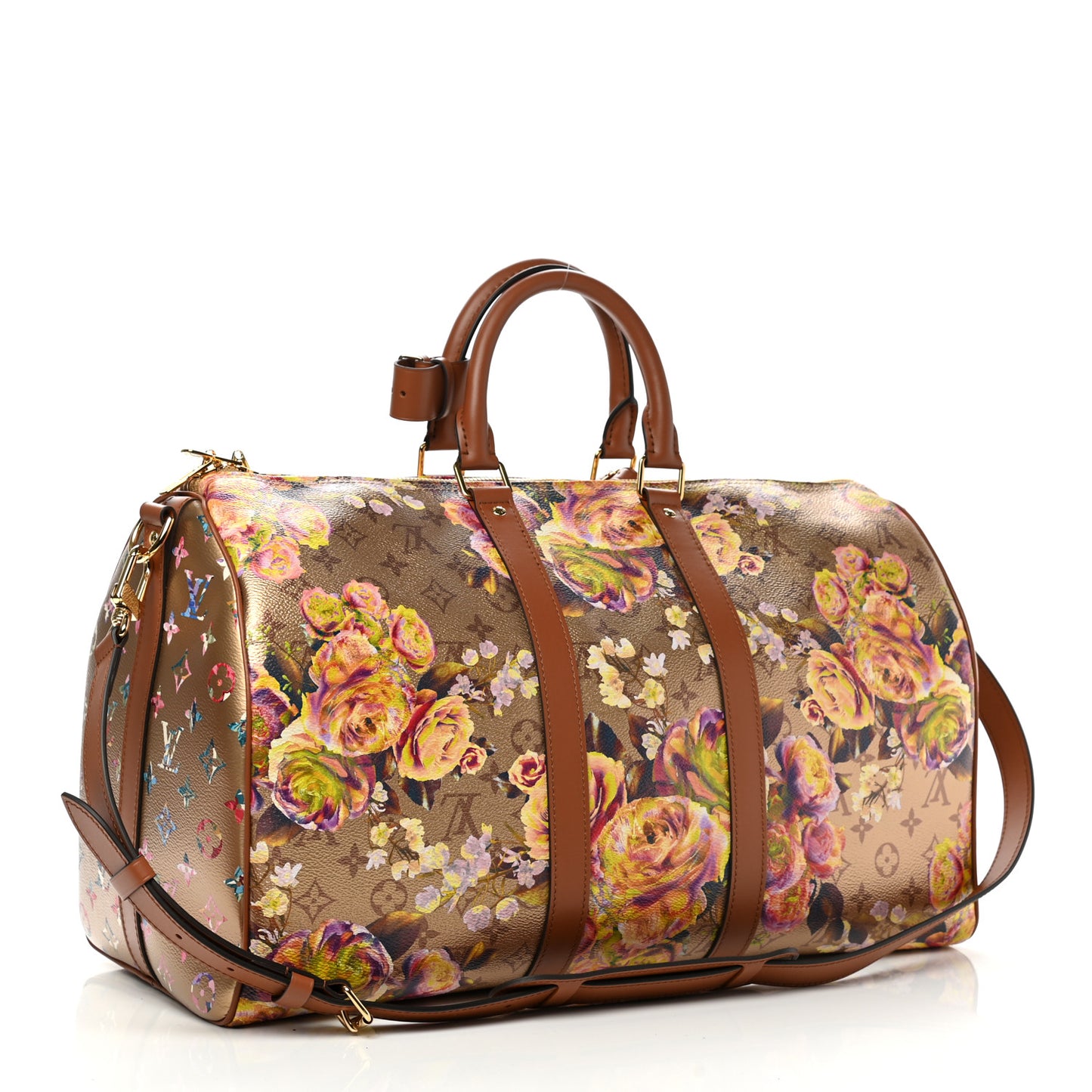 Metallic Monogram LV Garden Keepall Bandouliere 45 Gold