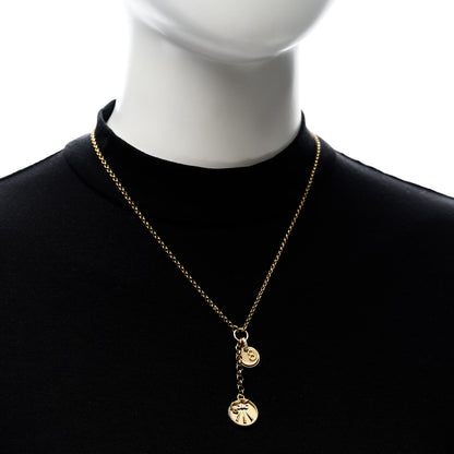 Foundrae 18K Yellow Gold Diamond Mind Body Soul Wholeness Small Karma Mini Coin Mixed Belcher Extension Chain Necklace 2 of 7