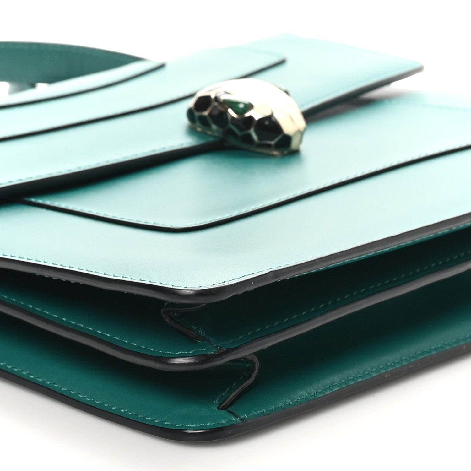 Bulgari Calfskin Serpenti Forever Top Handle Emerald Green 9 of 10