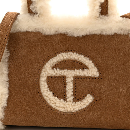 Telfar X UGG Suede Shearling Small Shopping Bag Chestnut 10 of 12