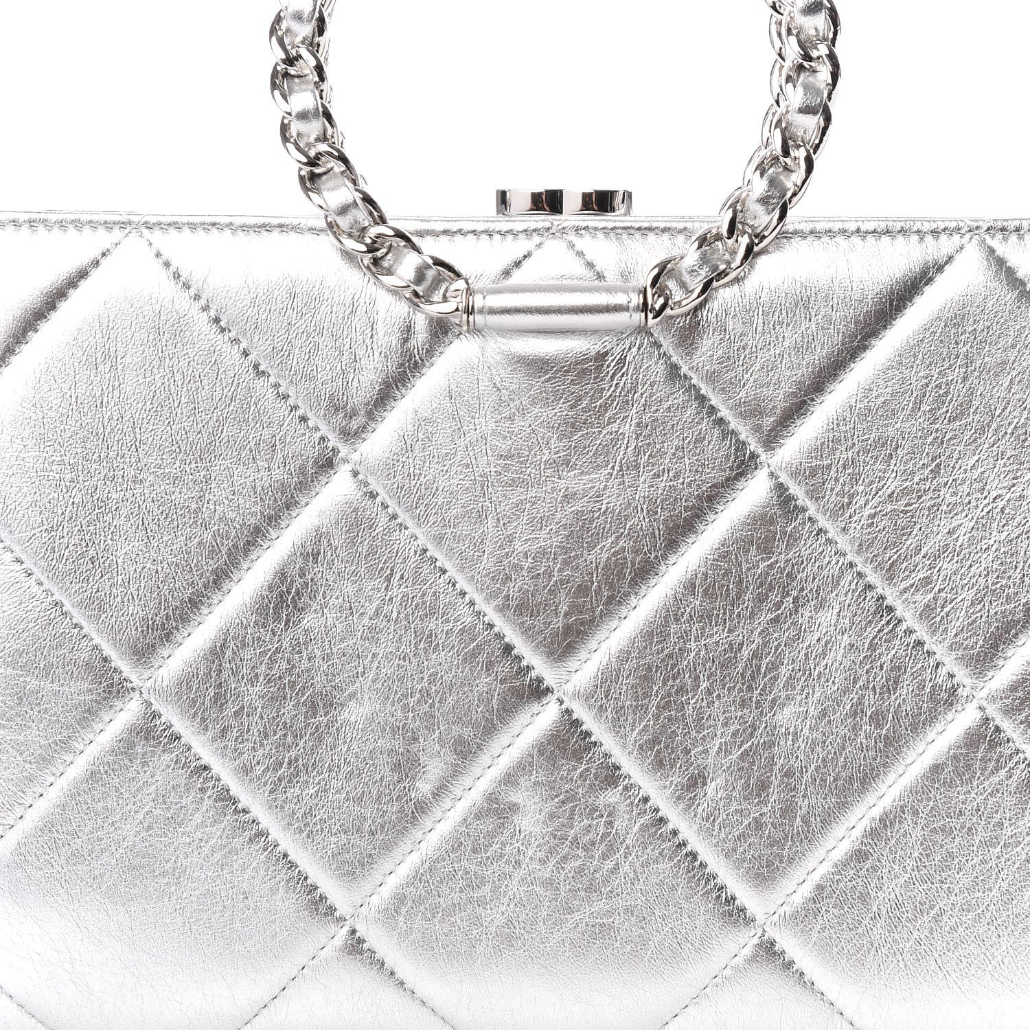 Chanel Metallic Crumpled Lambskin Clutch Silver 9 of 9