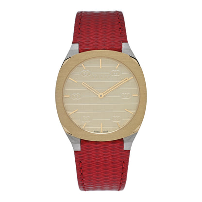 Gucci Stainless Steel Calfskin 34mm 25H Quartz Watch Red 1 of 4
