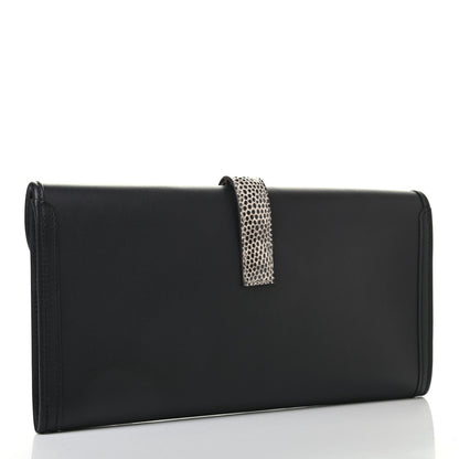 Hermes Swift Lizard Jige Elan Touch 29 Clutch Black Ombre 3 of 8