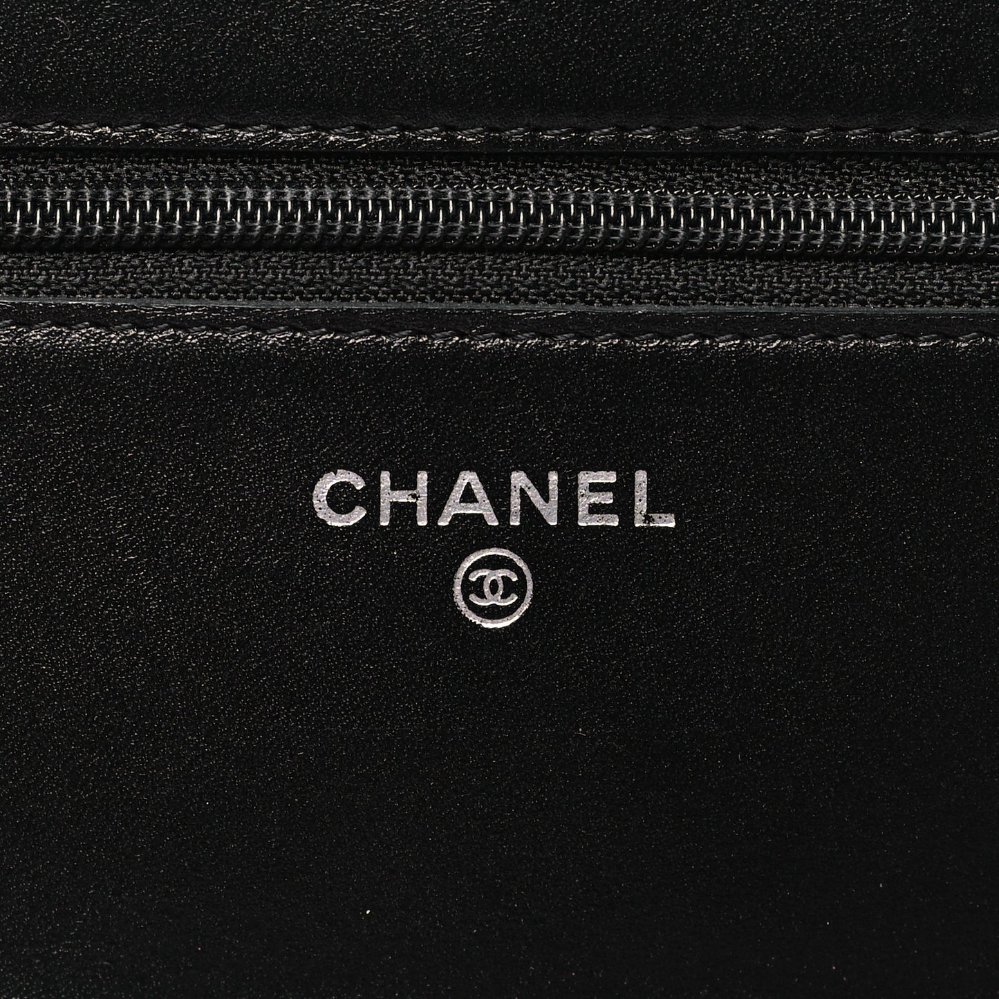 Calfskin Quilted Cambon Wallet on Chain WOC Black