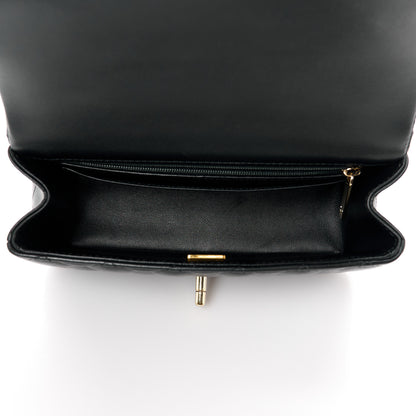 Chanel Lambskin Quilted Mini Top Handle Rectangular Flap Black 5 of 11