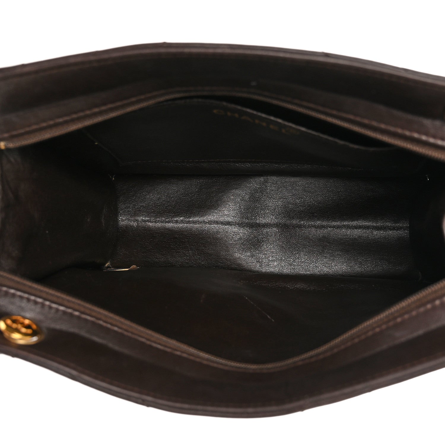 Chanel Lambskin Chevron Small Shoulder Bag Dark Brown 5 of 15