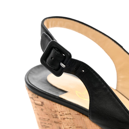 Christian Louboutin Calfskin Cork Dona Anna 120 Wedges 38 Black Natural 11 of 11