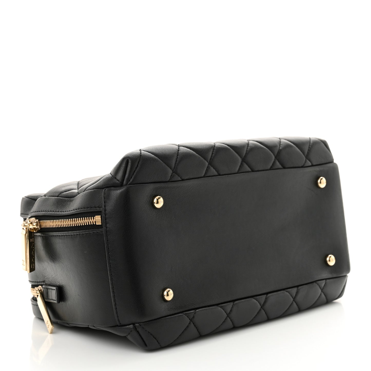 Lambskin Quilted Medium Trendy CC Bowling Bag Black