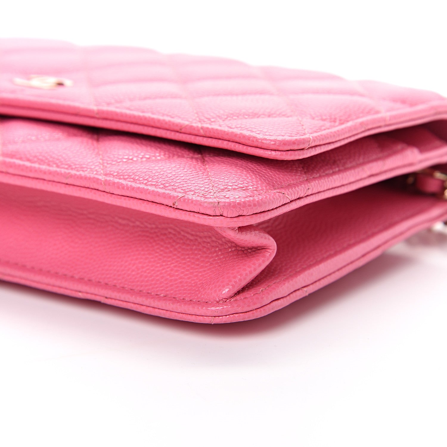 Chanel Caviar Quilted Wallet on Chain WOC Pink 10 of 12