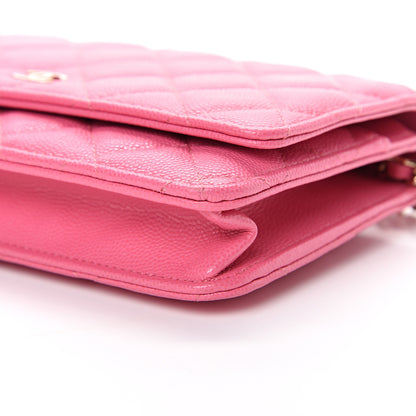 Chanel Caviar Quilted Wallet on Chain WOC Pink 10 of 12