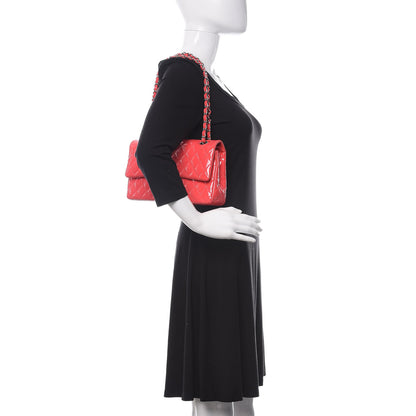 Chanel Patent Quilted Medium Double Flap Pink 2 of 13