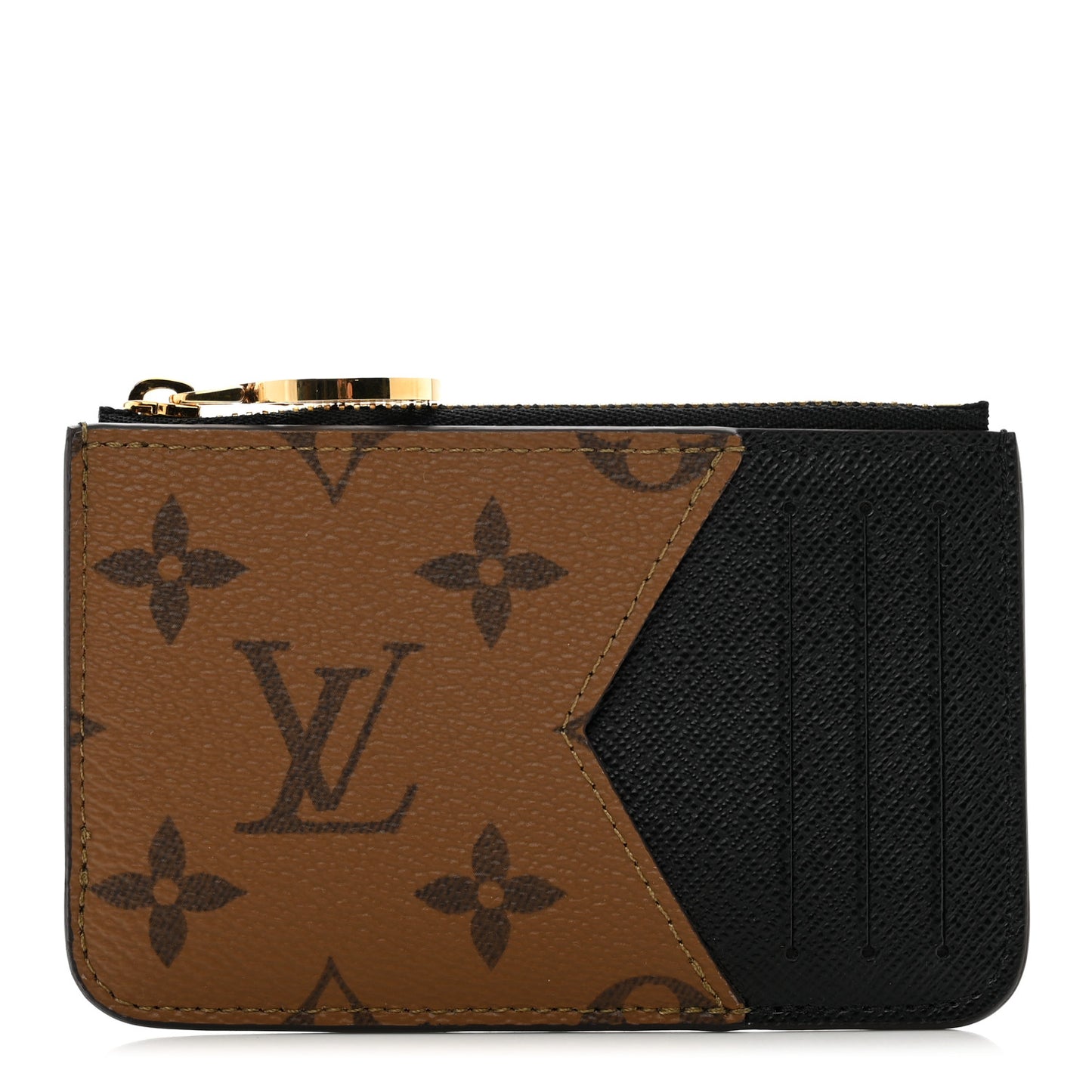 Reverse Monogram Zipped Romy Card Holder