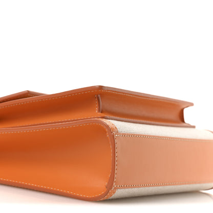 Burberry Canvas Smooth Calfskin Two Tone Mini Pocket Bag Natural Orange 9 of 10