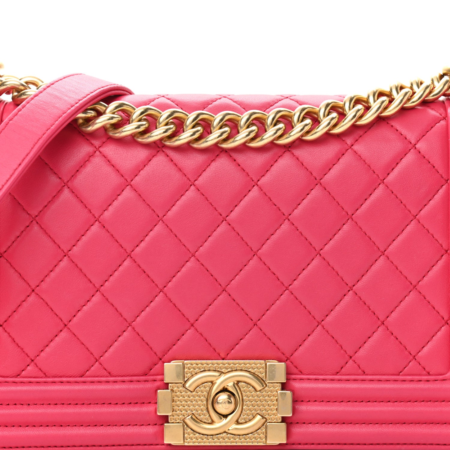Chanel Lambskin Quilted Medium Boy Flap Fuchsia 8 of 10