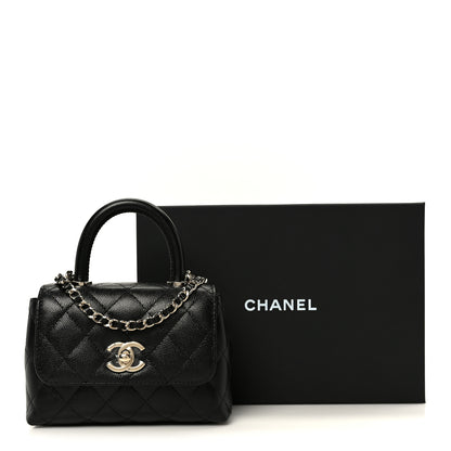 Chanel Caviar Quilted Coco Handle Clutch With Chain Black 12 of 12