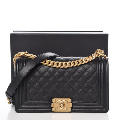 Chanel Caviar Quilted Medium Boy Flap Black 13 of 14